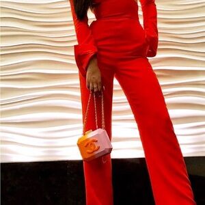 House of CB Vibrant Red Jumpsuit
